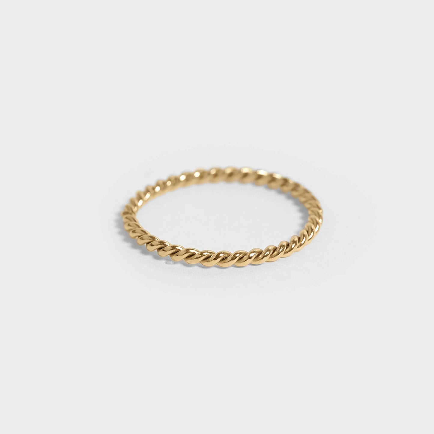 Stainless Steel Braided Stacking Ring - Hypoallergenic: Gold / 5