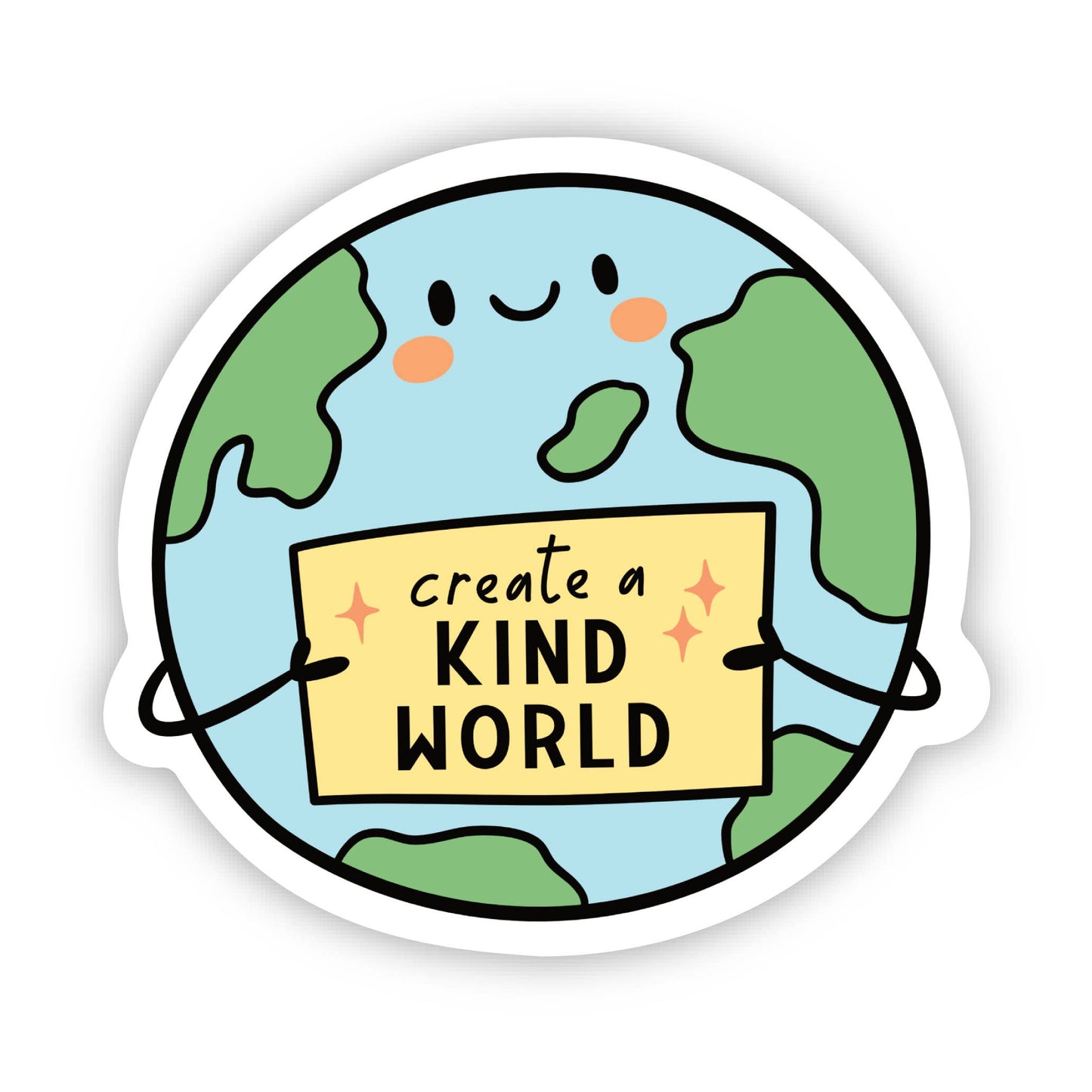 Create A Kind World Vinyl Sticker, 3" x 2.8: No Packaging / Matte