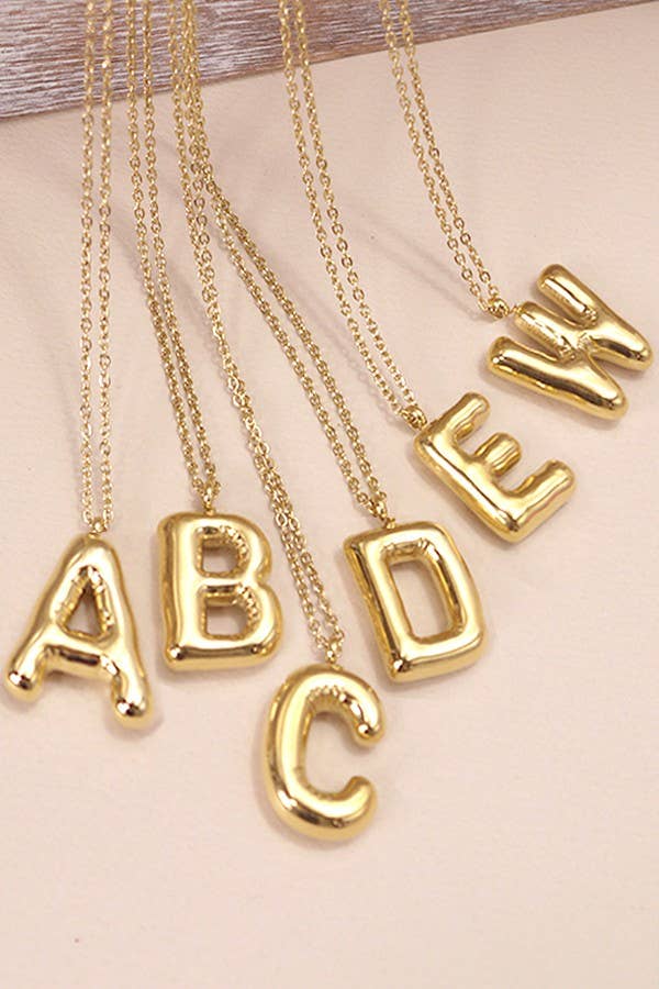 18K STAINLESS STEEL TARNISH FREE  INITIAL NECKLACE | 80N650: E