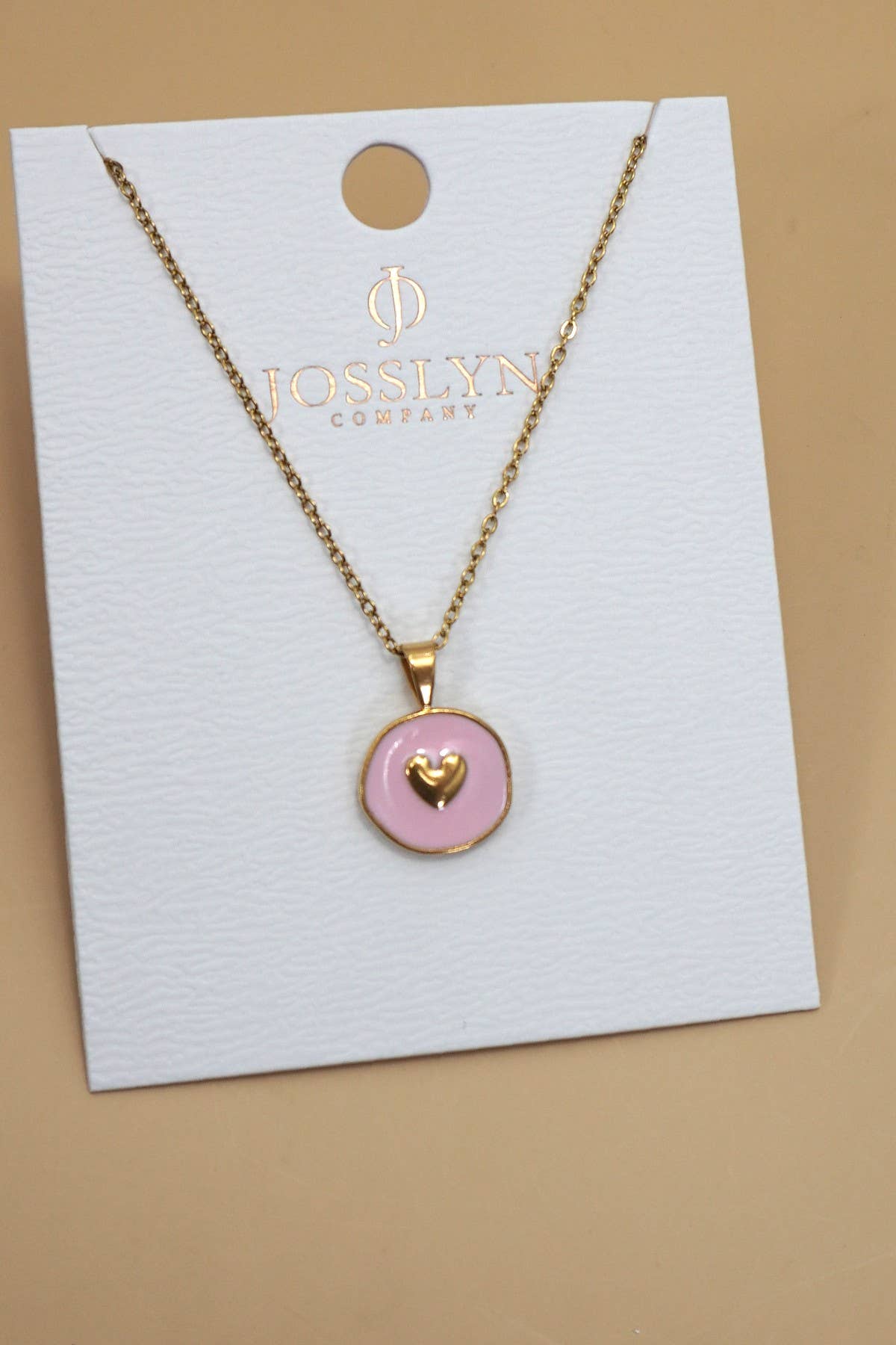 18K STAINLESS STEEL TARNISH FREE CROSS NECKLACE | 40NK9527: HEART GOLD