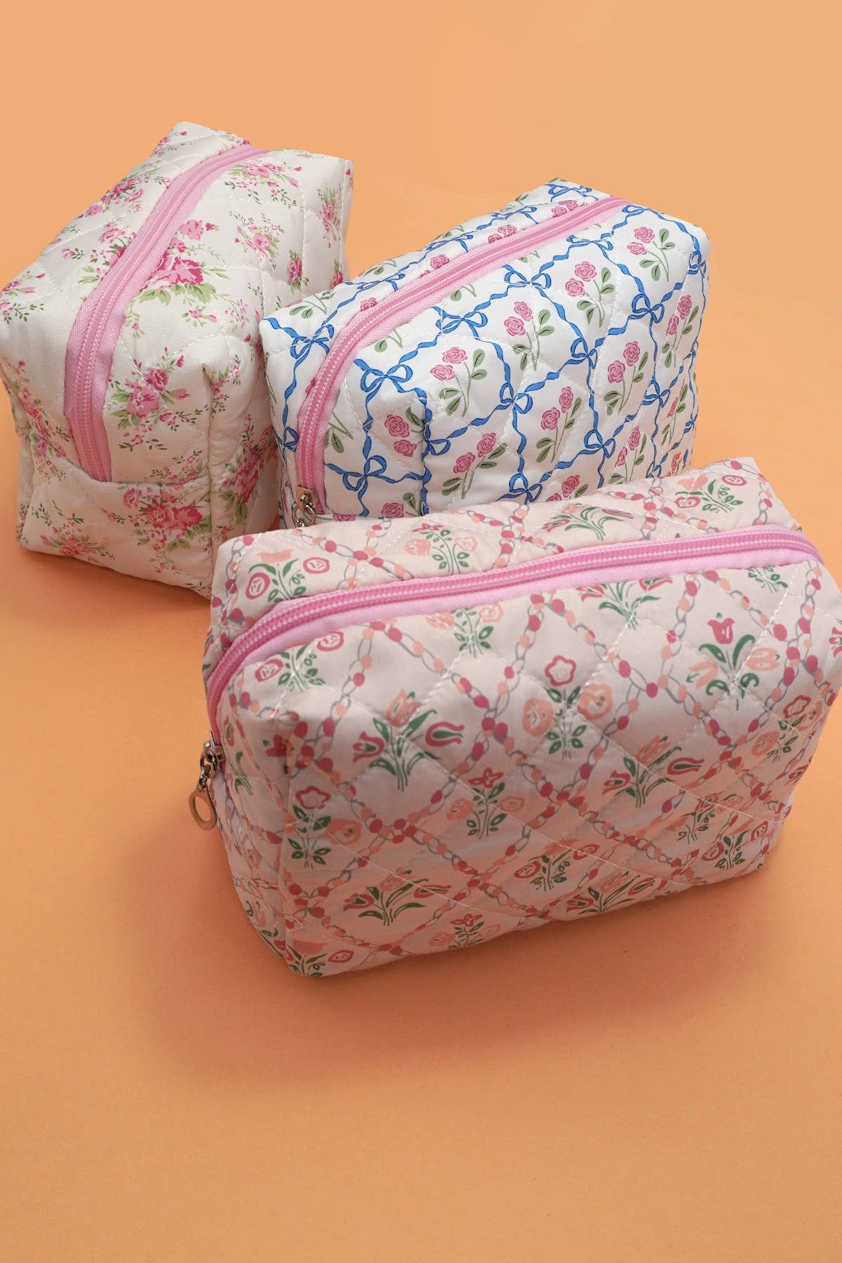FLORAL TOILE PATTERN MAKEUP COSMETIC POUCH BAG | 40P562: E