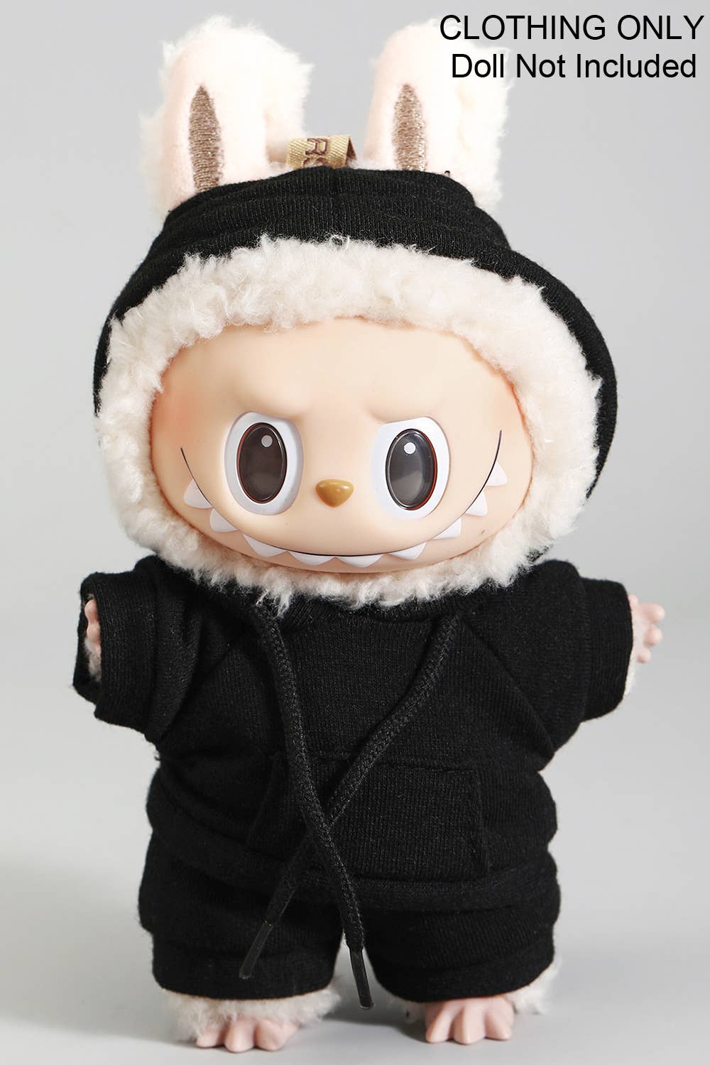 TWO PIECE HOODIE AND SHORTS LABUBU OUTFIT ONLY: WHITE / 1 SIZE