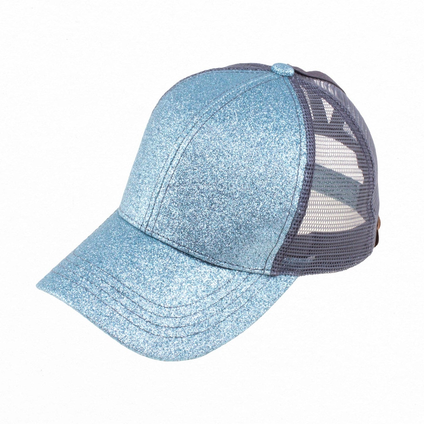 CC Kids Glitter Pony Caps ( KIDS BT-6 ): Light Blue / C.C KIDS ® Tag || Fits Size 1T - 4T || (Head Circumference 17" - 20”)