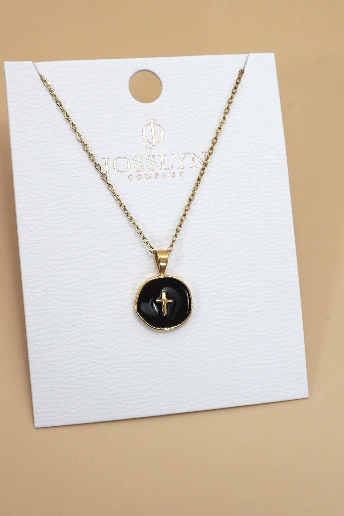 18K STAINLESS STEEL TARNISH FREE CROSS NECKLACE | 40NK9527: HEART GOLD