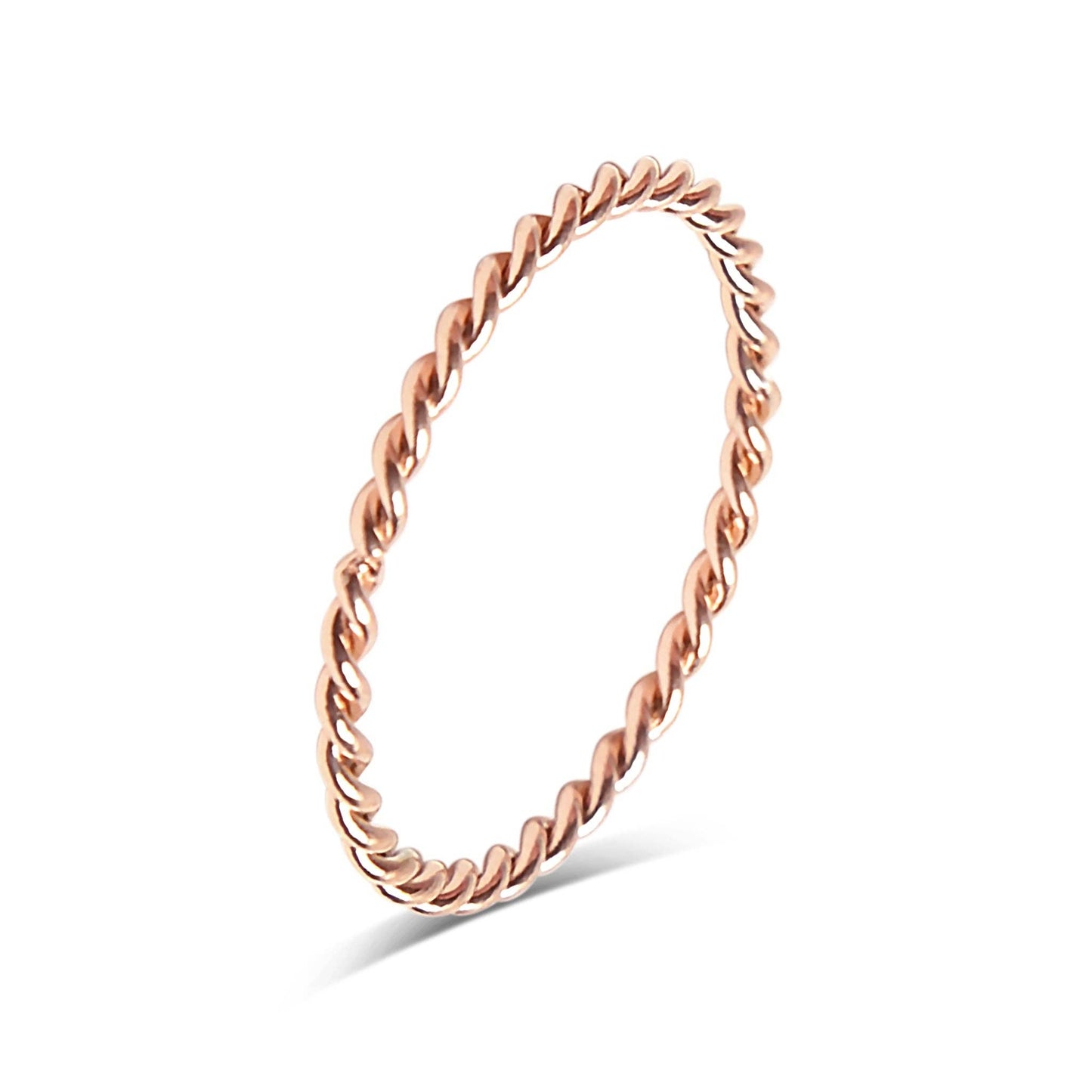Stainless Steel Braided Stacking Ring - Hypoallergenic: Gold / 5