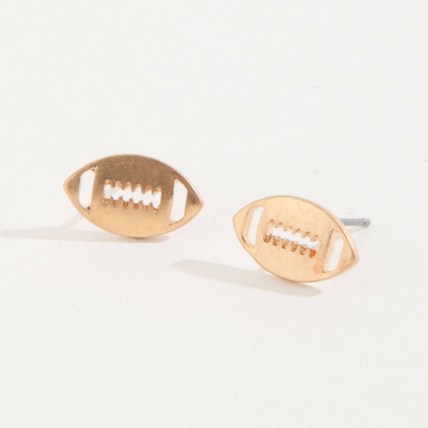 Football Stud Buds Earrings: Gold