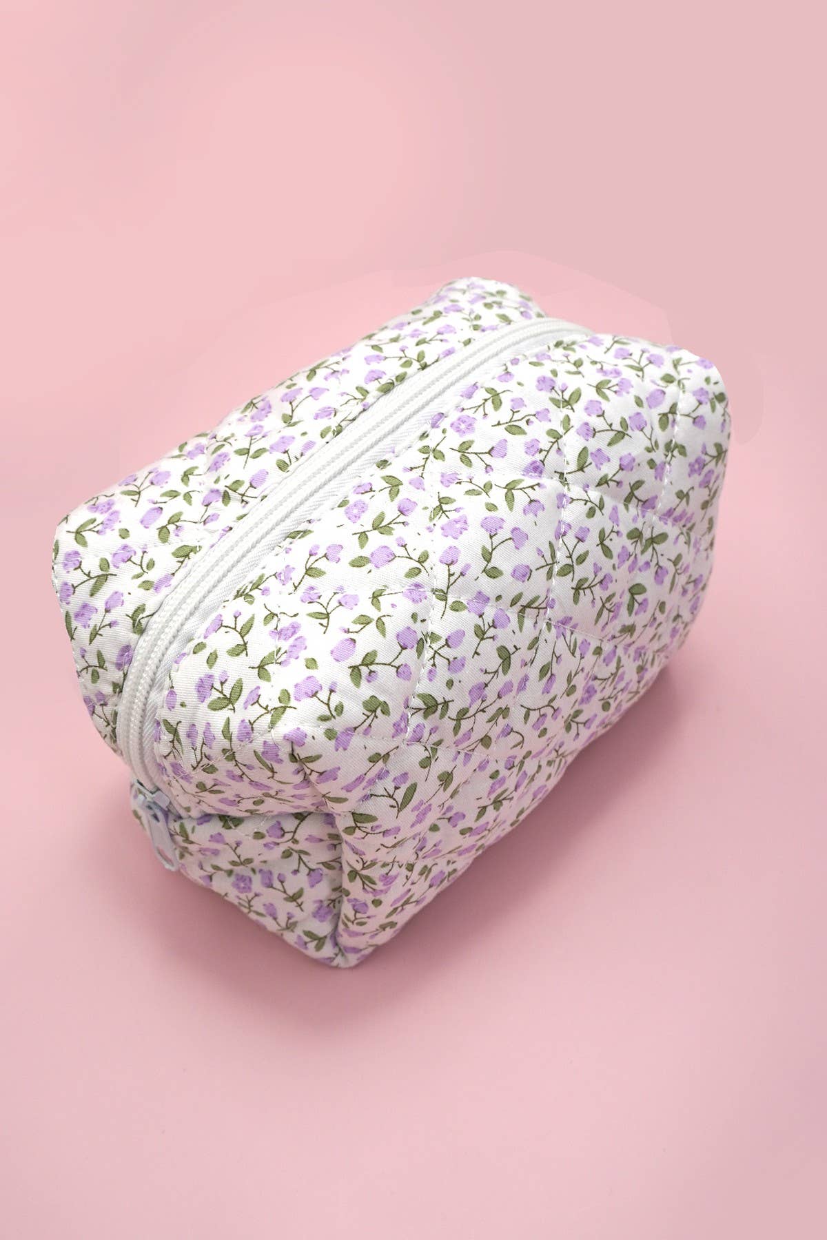 DITSY QUILTED COTTON FLORAL COSMETIC POUCH BAG | 40P557: Pink