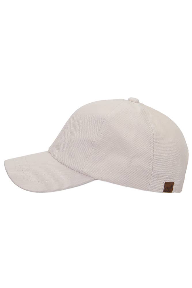 C.C Brushed Twill Baseball Cap: Light Beige