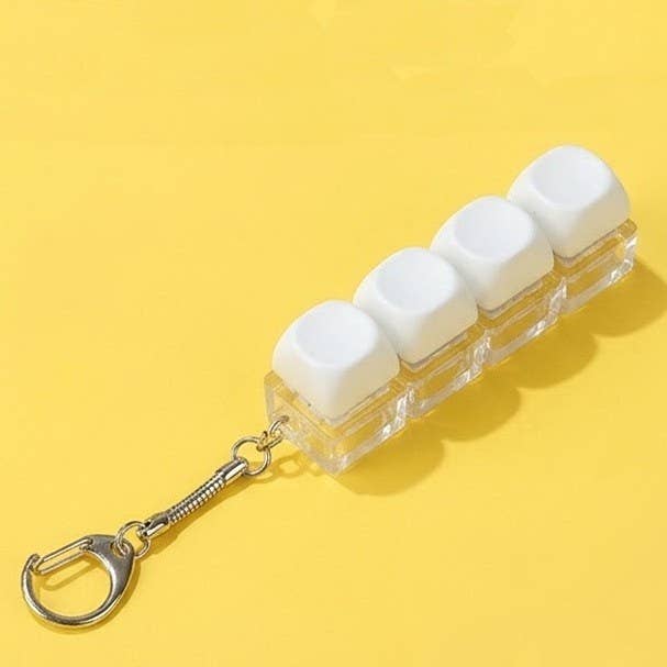 Keyboard Fidget Stress Relief Keychain | 40KC183: PINK