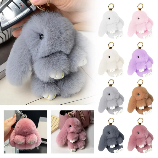 Holiday Soft Plush Bunny Keychain- Assorted