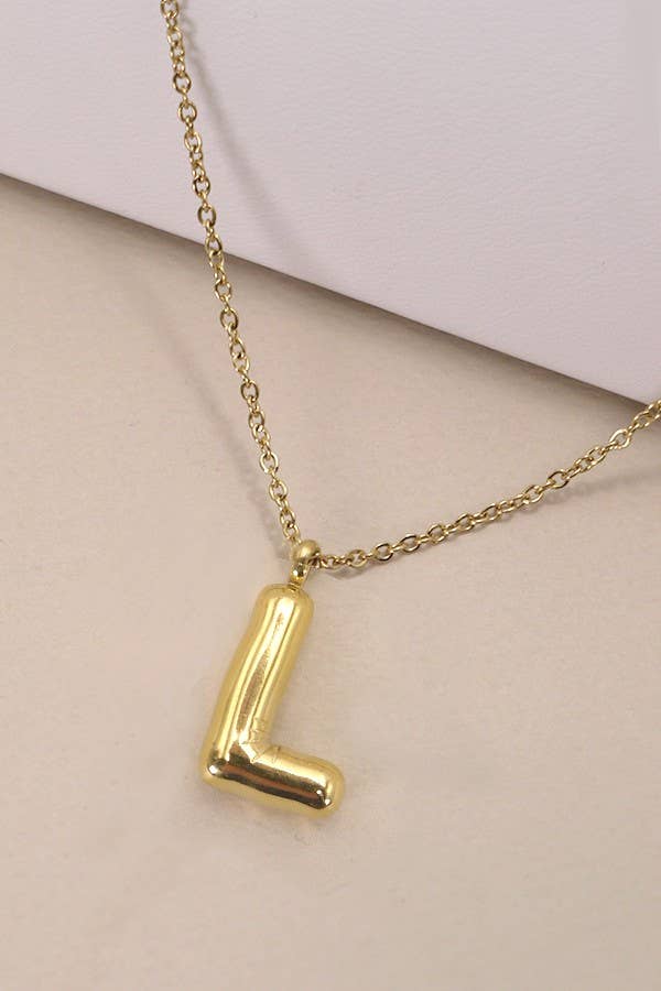18K STAINLESS STEEL TARNISH FREE  INITIAL NECKLACE | 80N650: E