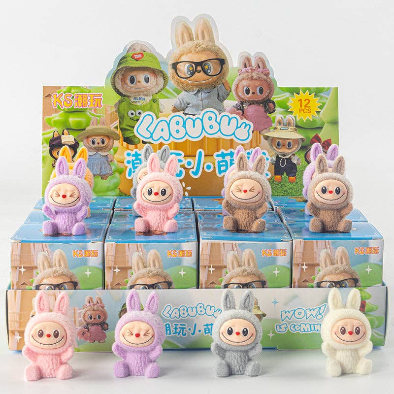 Flocking cute monster Ornaments Gift Blind Box-12pcs: Coke