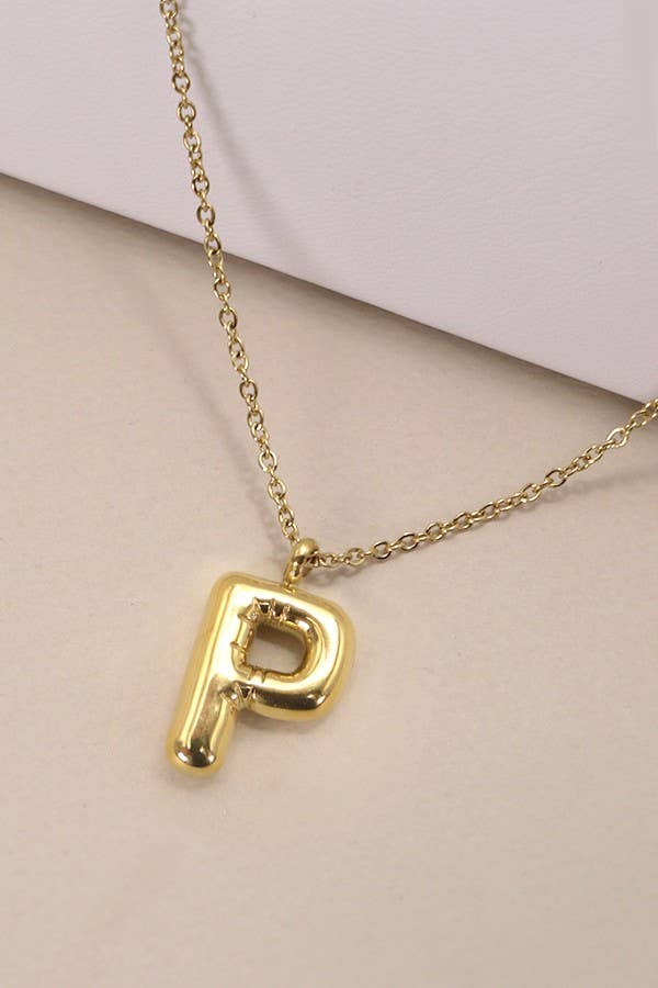 18K STAINLESS STEEL TARNISH FREE  INITIAL NECKLACE | 80N650: E