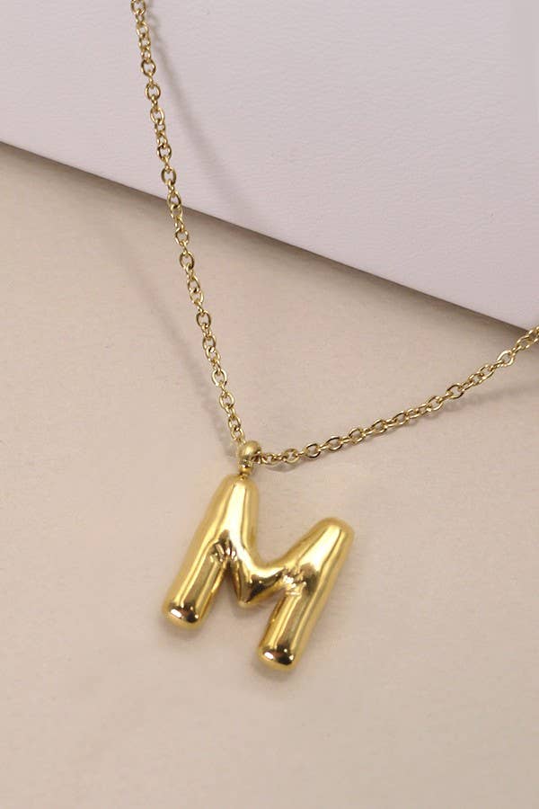 18K STAINLESS STEEL TARNISH FREE  INITIAL NECKLACE | 80N650: E