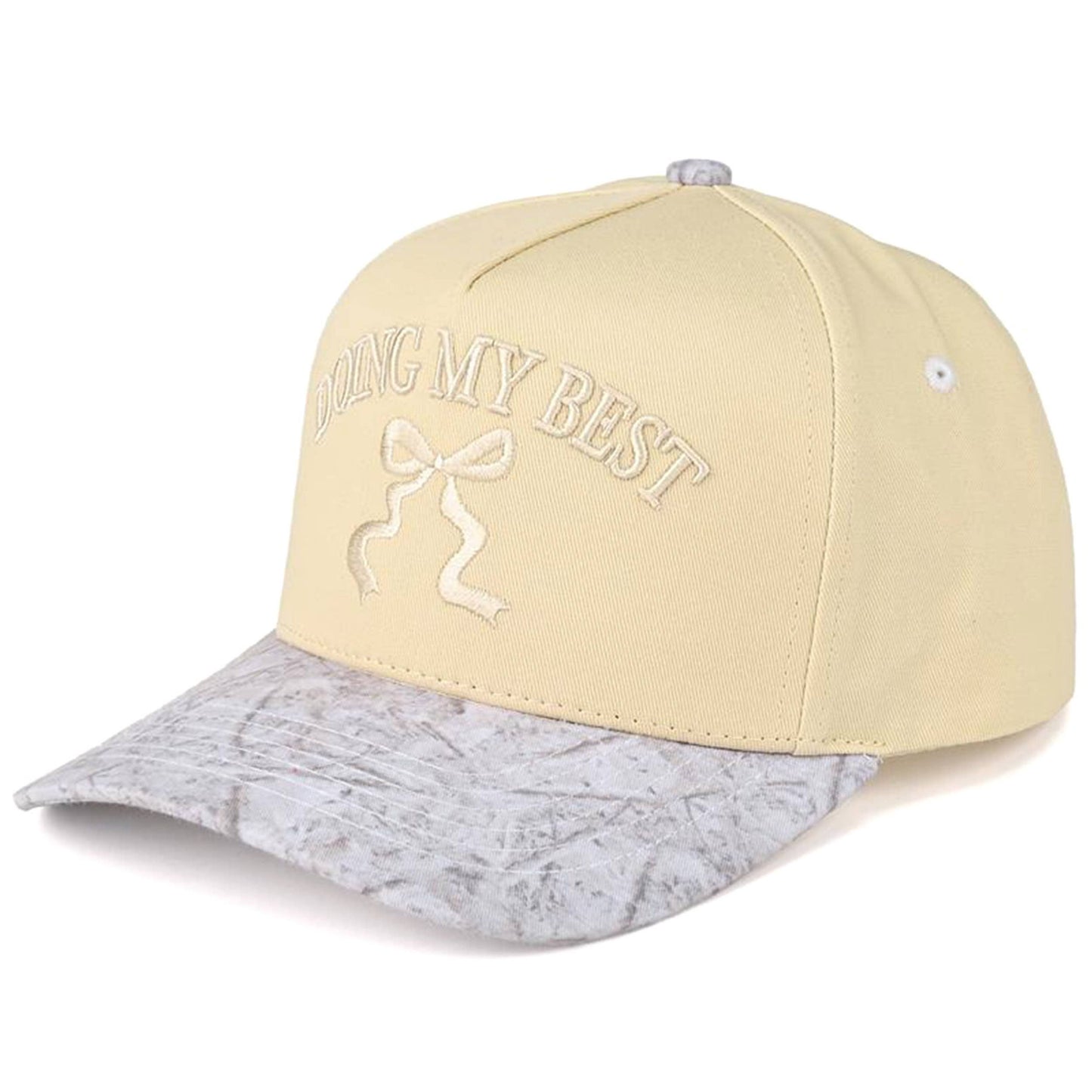 C.C DOING MY BEST Letter with Ribbon Trucker Cap