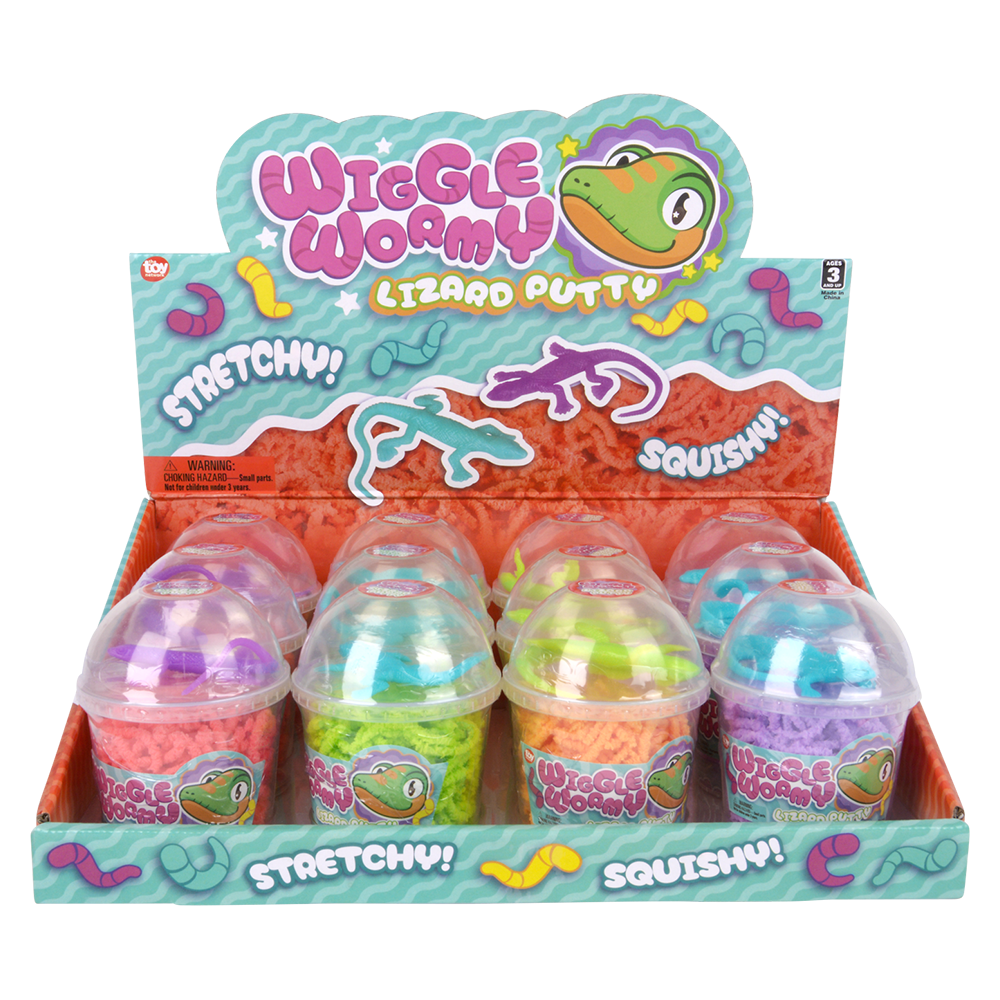 (T) 3.6" WIGGLE WORMY LIZARD PUTTY 12CT