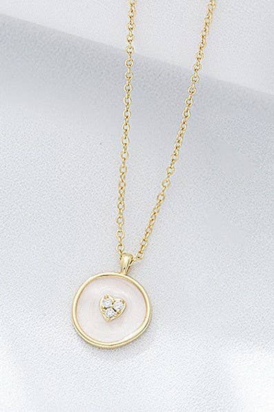 18K STAINLESS STEEL TARNISH FREE CROSS NECKLACE | 40NK9527: HEART GOLD