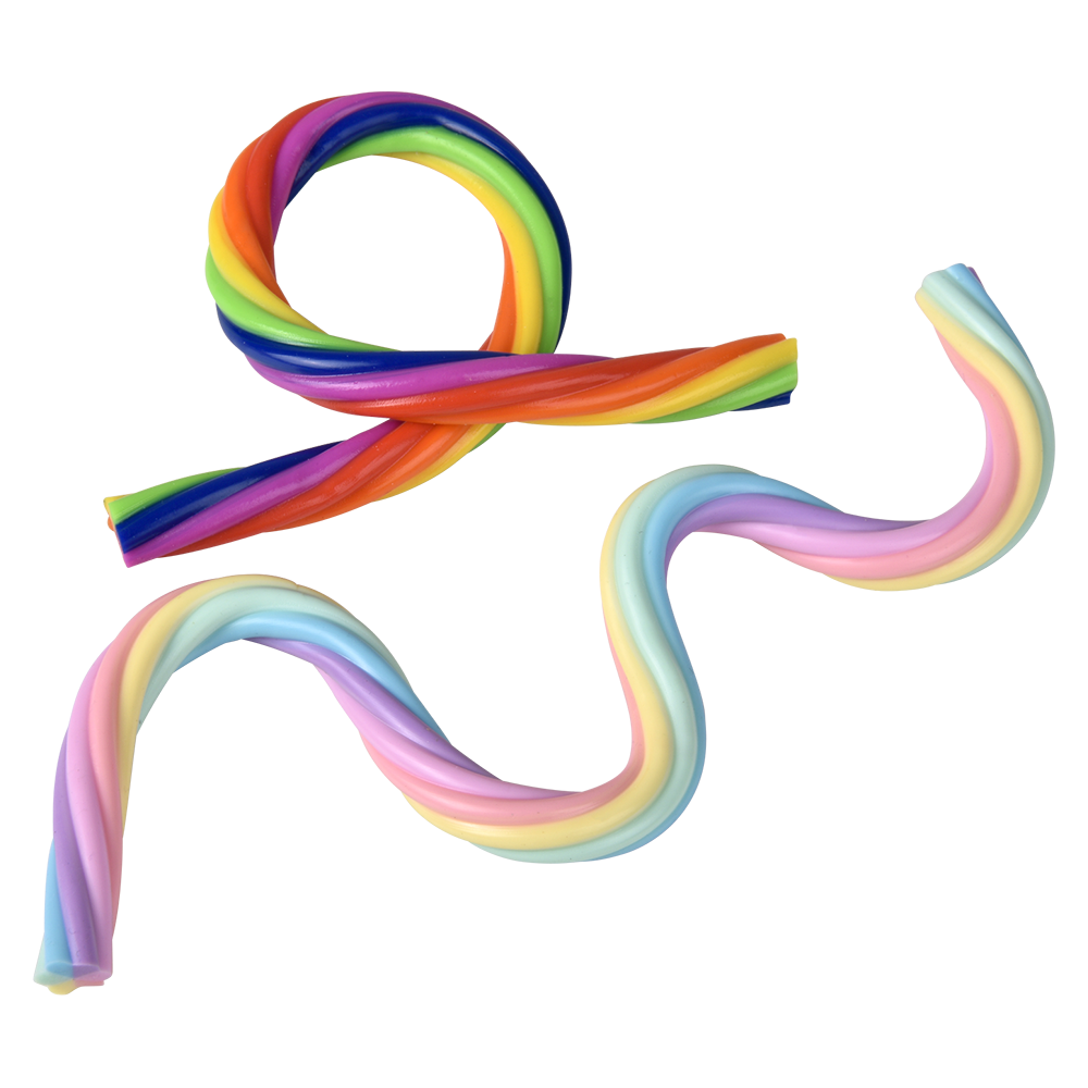 (T) 12" RAINBOW STRETCHY NOODLE