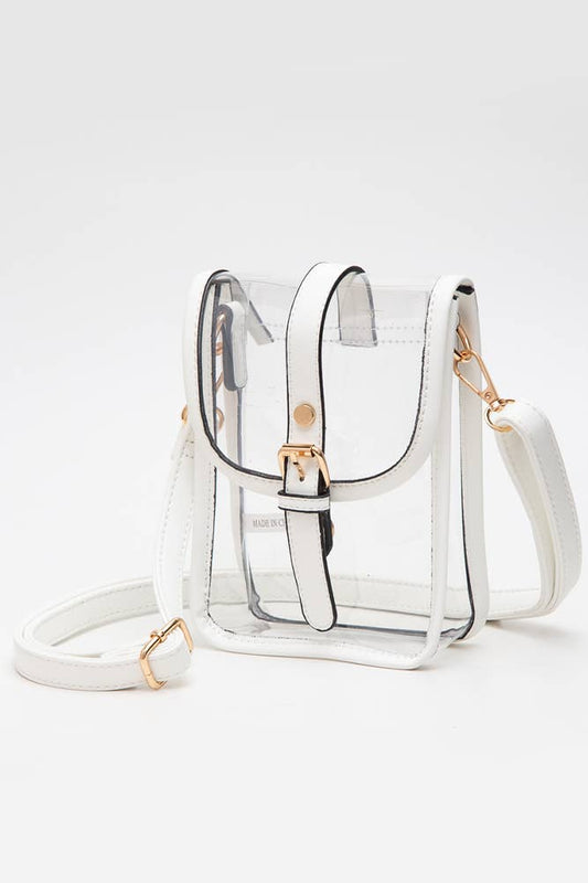 Clear Cross Body Stadium Concert Transparent Handbag: White