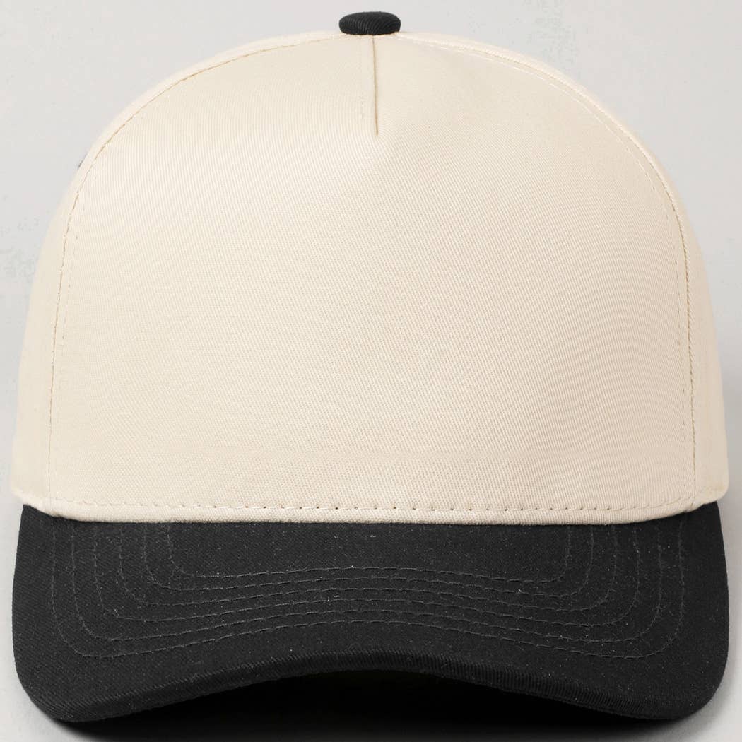 Plain Two-Tone Canvas Cotton Trucker Hat: SKY BLUE / ONE SIZE
