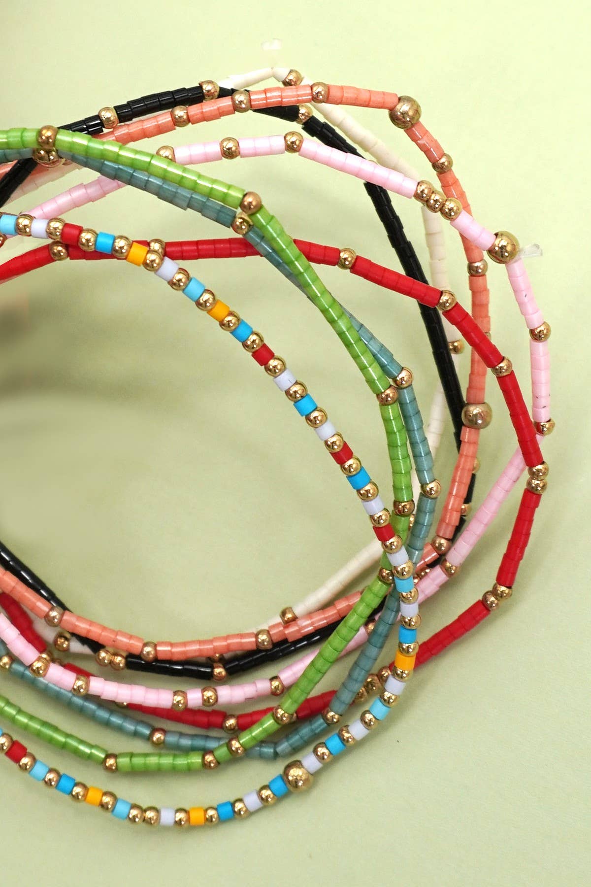 BOHO COLORFUL BALL BEADED BRACELET | 40B5178: Black