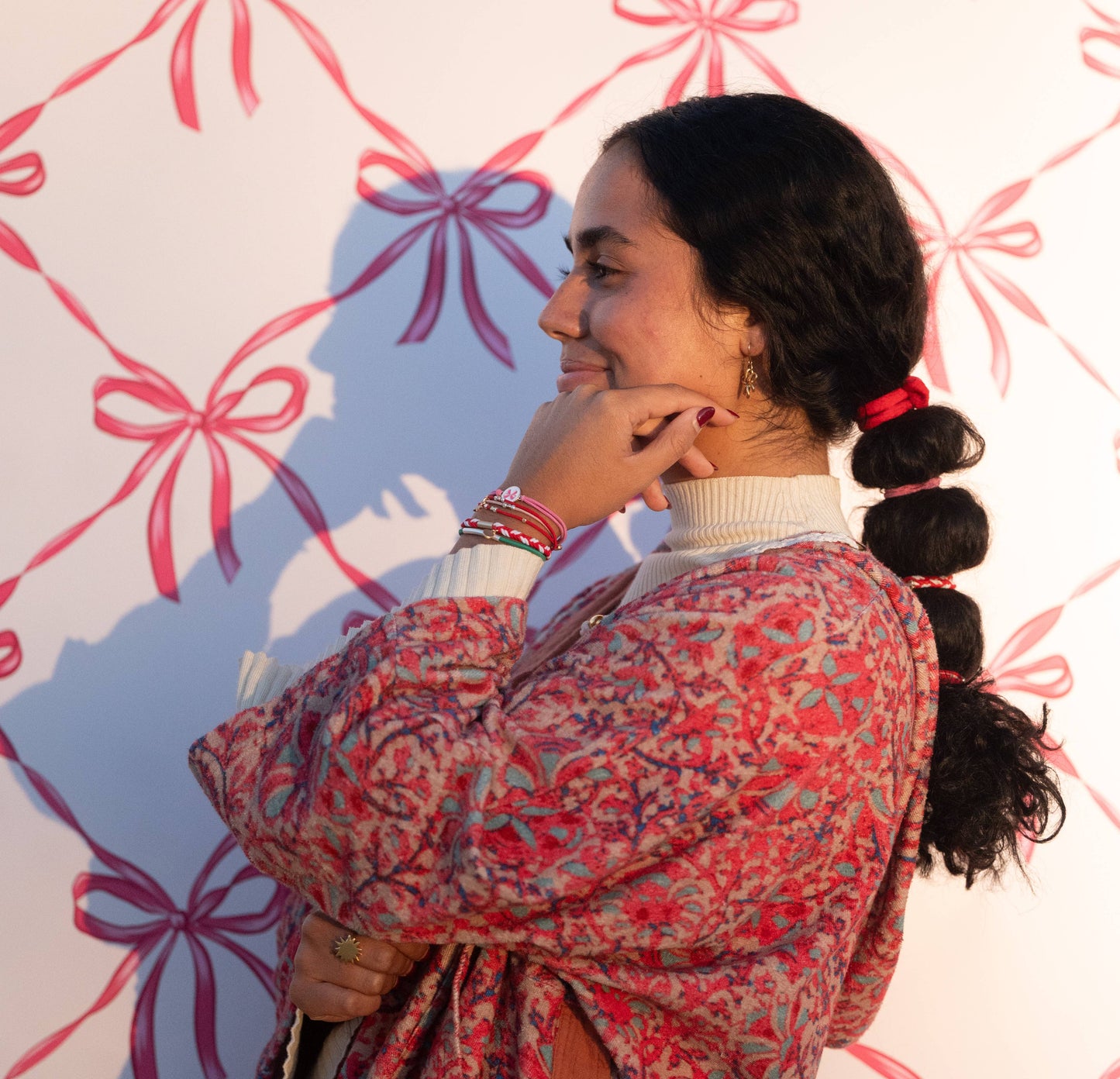 "Joy" Holiday Bow Hair Tie Bracelets: Small