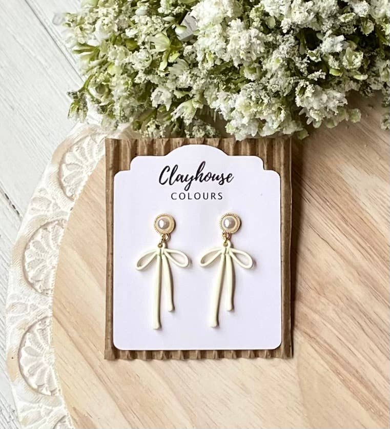 Spring Bow Earrings : Pink