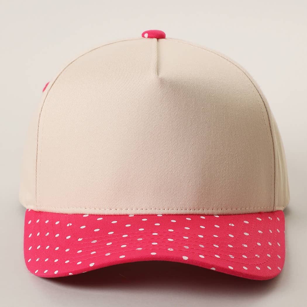 SMALL POLKA DOT Brim Two-Tone Trucker Hat: BRN / One Size
