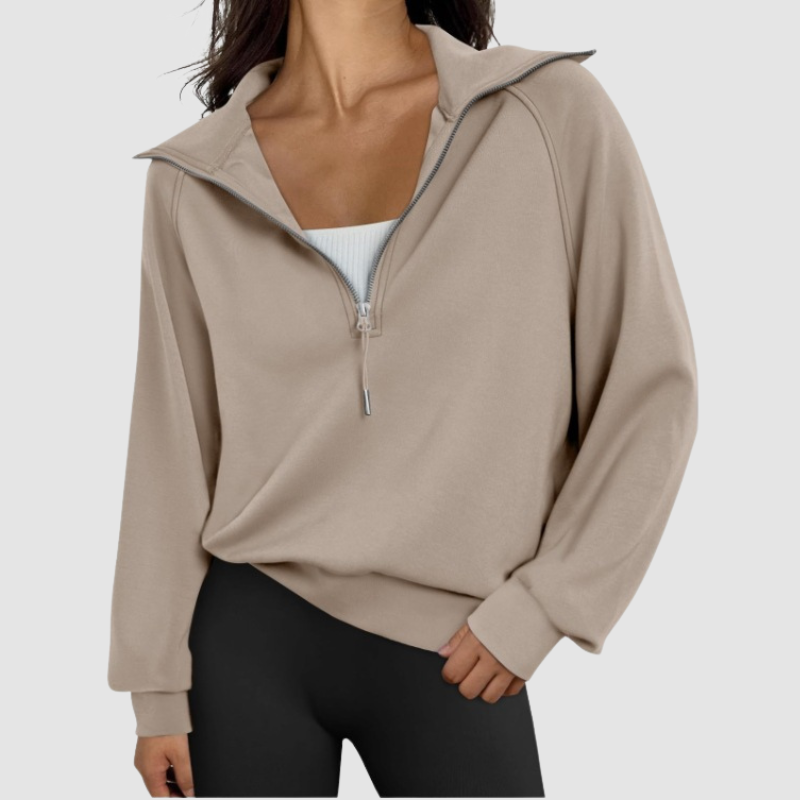 Wholesale Half-Zip Stand Collar Solid Color Sweatshirt: Navy / L