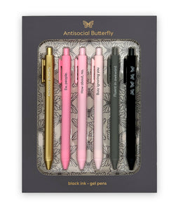 ANTISOCIAL BUTTERFLY - QUOTABLE GEL PEN SET