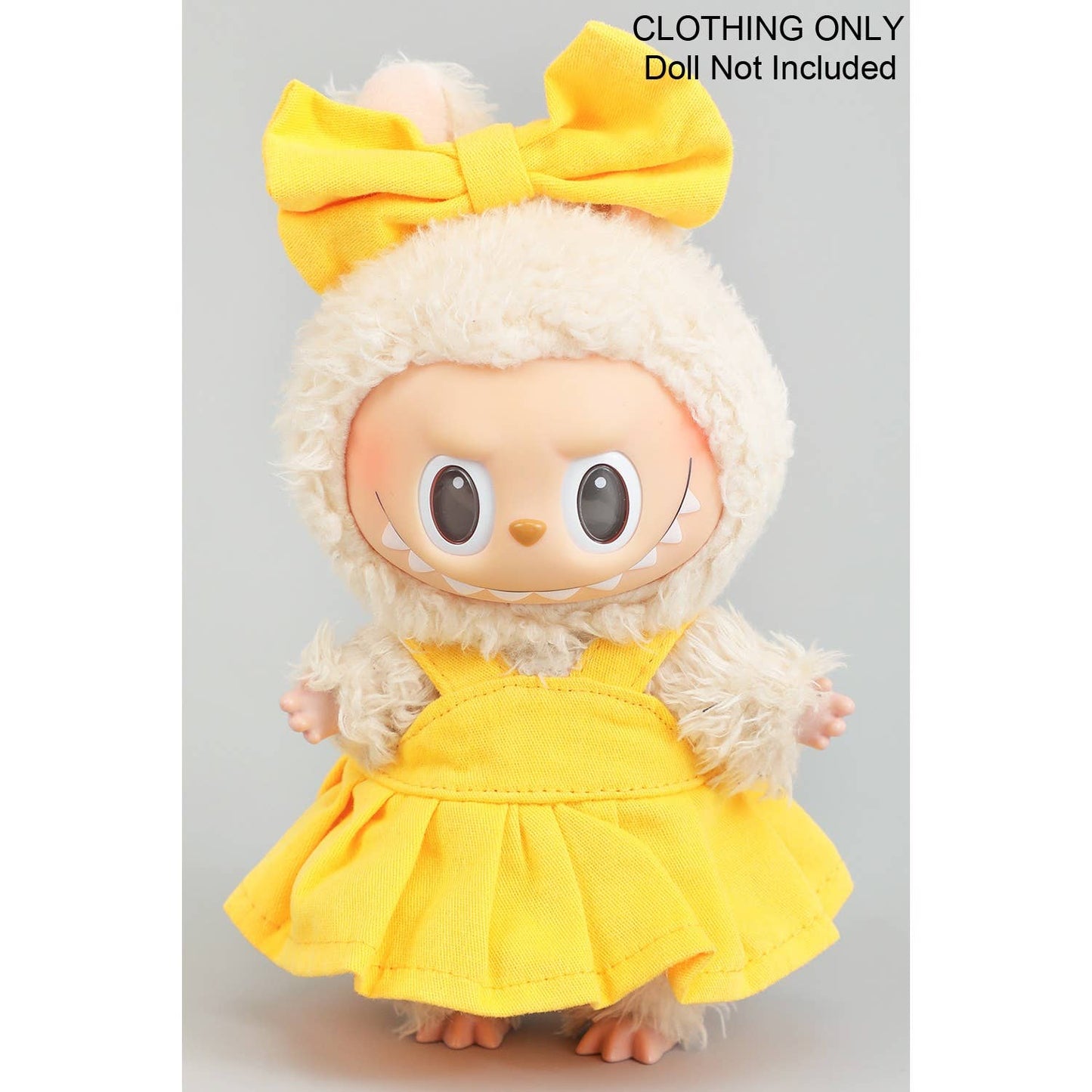 PLEATED DRESS WITH MATCHING BOW LABUBU OUTFIT ONLY: Black / 1 SIZE