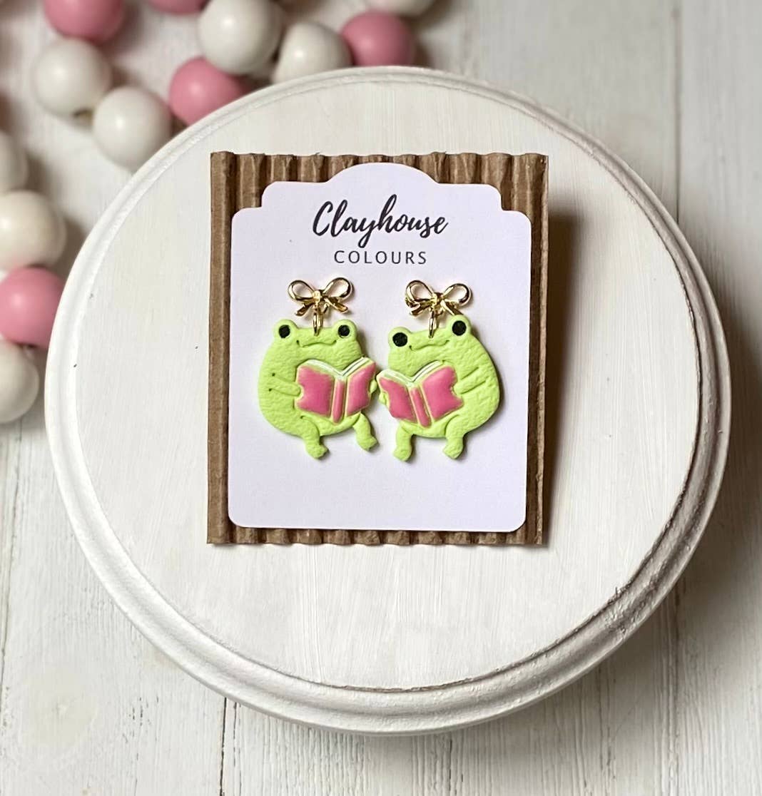 School Bow Earrings | Teacher Earrings : Pencil Bow with Heart Top