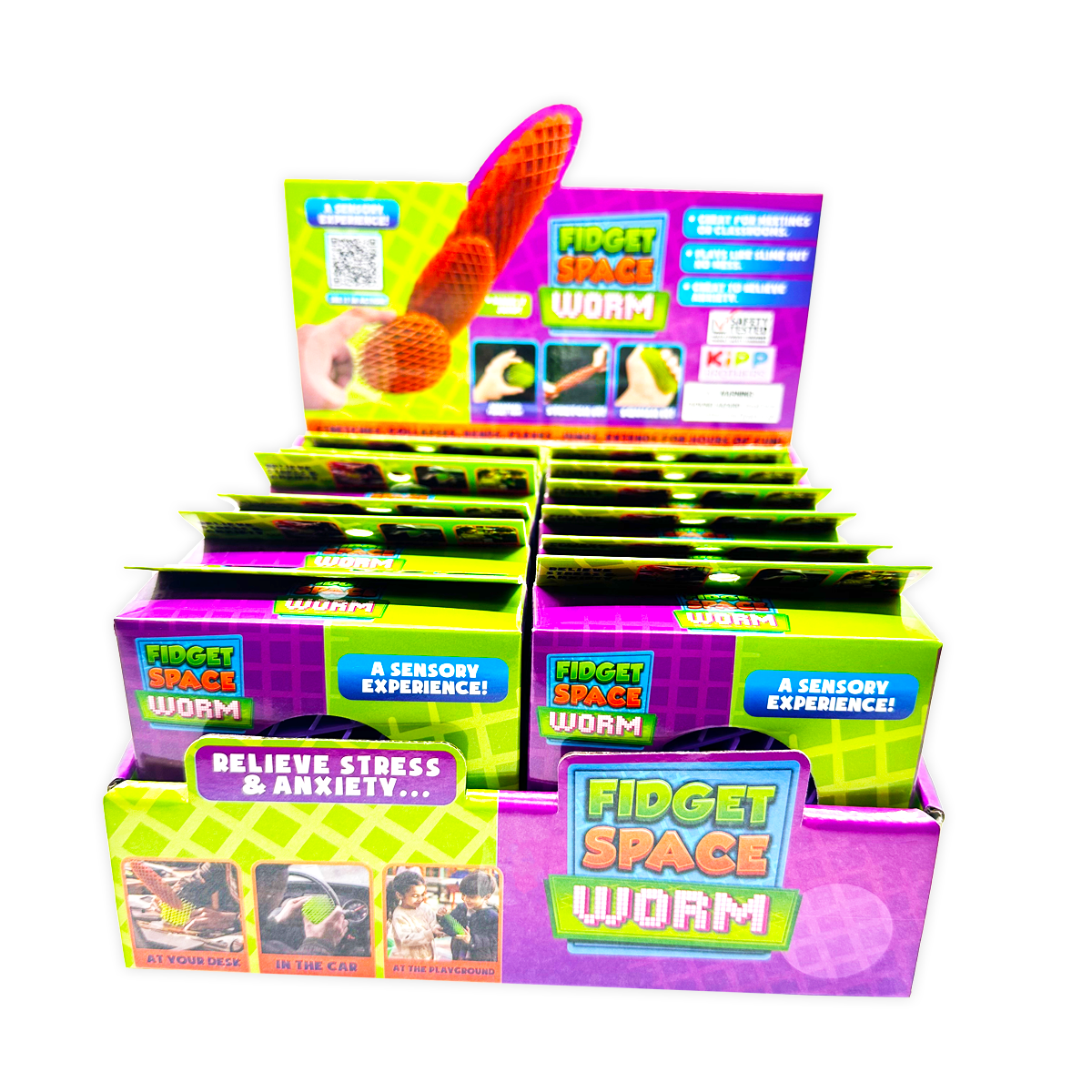 Fidget Space Worm Toy Assortment Boxed - 12/Display: Wholesale Price