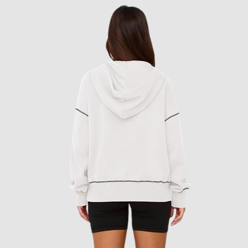 Wholesale pullover hooded half-zip sweatshirt: Grey / S