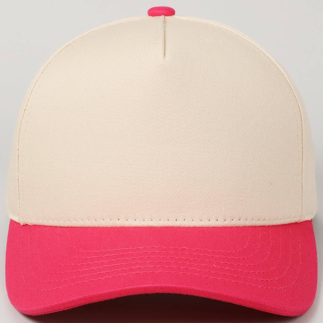 Plain Two-Tone Canvas Cotton Trucker Hat: SKY BLUE / ONE SIZE