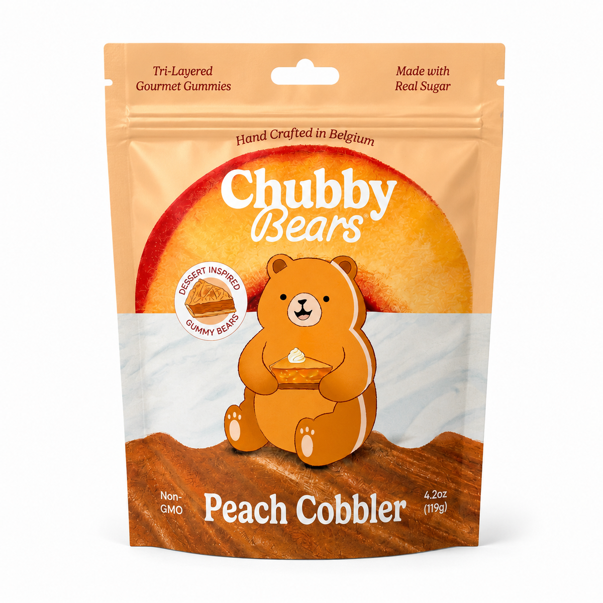 Chubby Bears Peach Cobbler Gummy Bears - 4.2oz