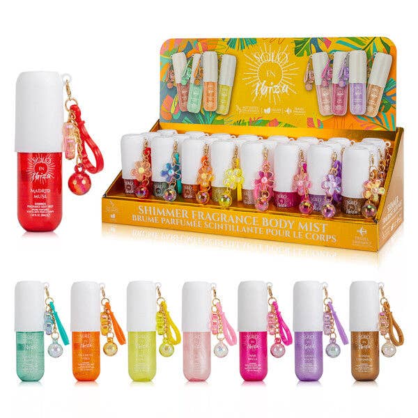 Fragrance Body Mist with Charm Keychain PDQ Display Case 24
