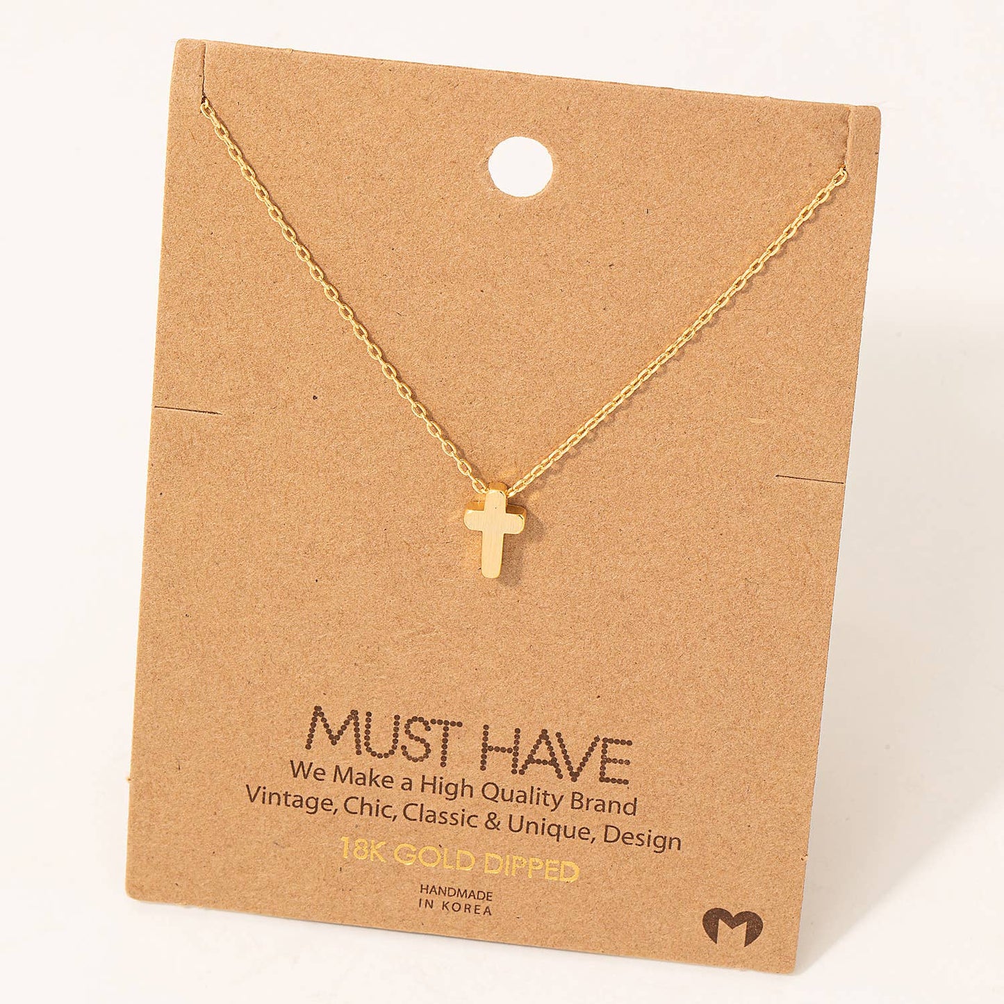 Dainty Mini Cross Pendant Necklace: G