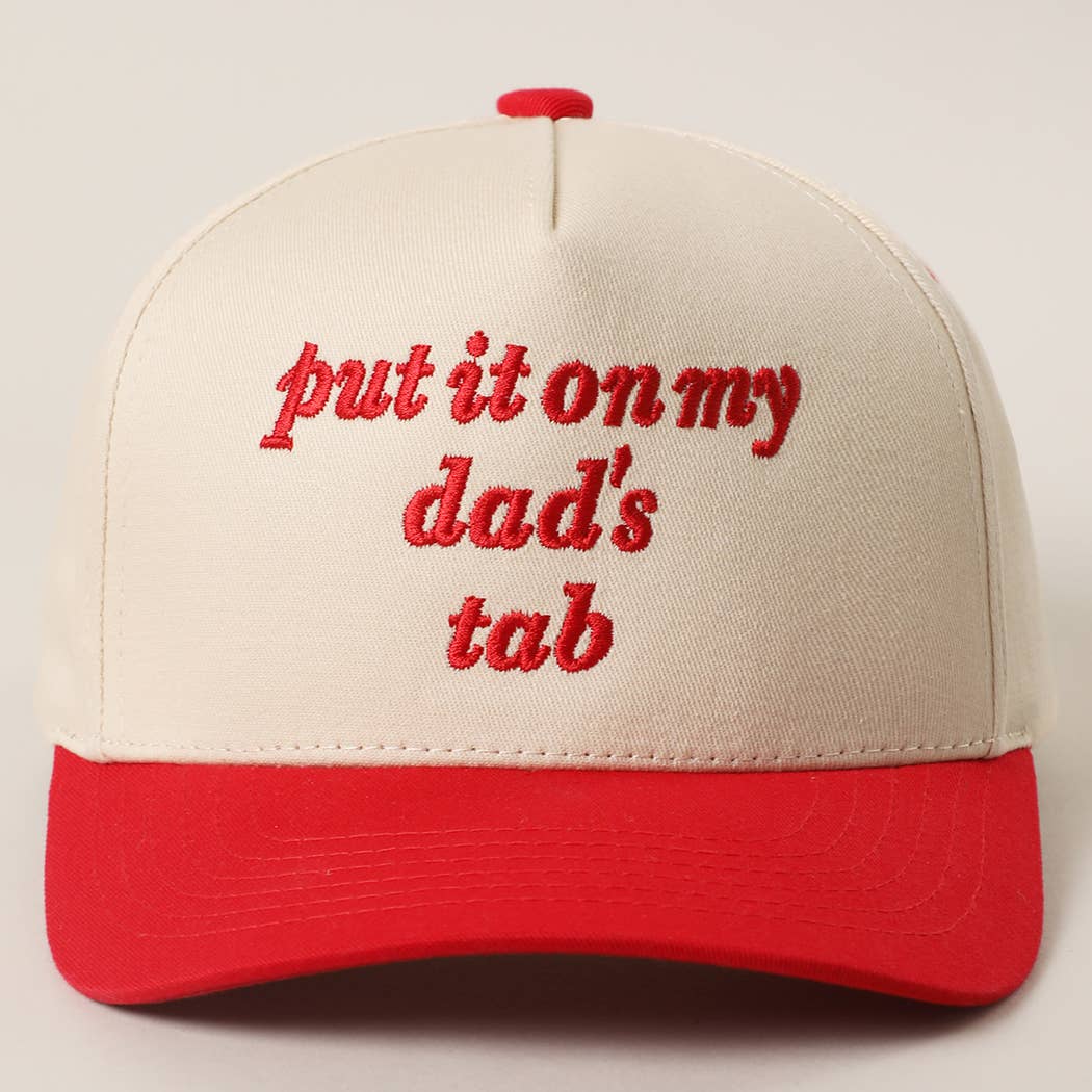 PUT IT ON MY DAD'S TAB Embroidery KIDS Trucker Hat: HOT PINK / One Size