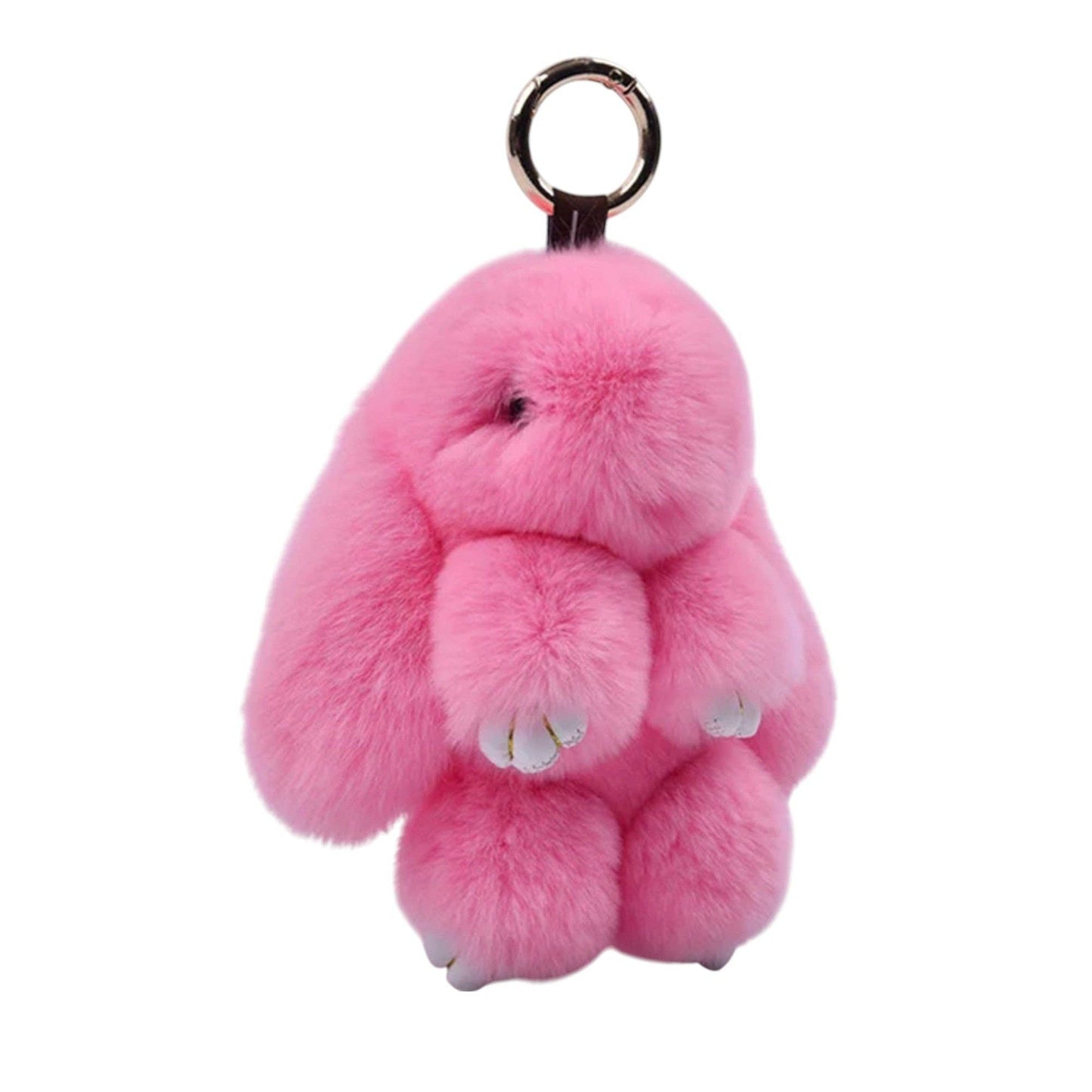 Cut Rabbit Pom Pom Key Chain KC0225-5. (3PC): LIGHT PINK
