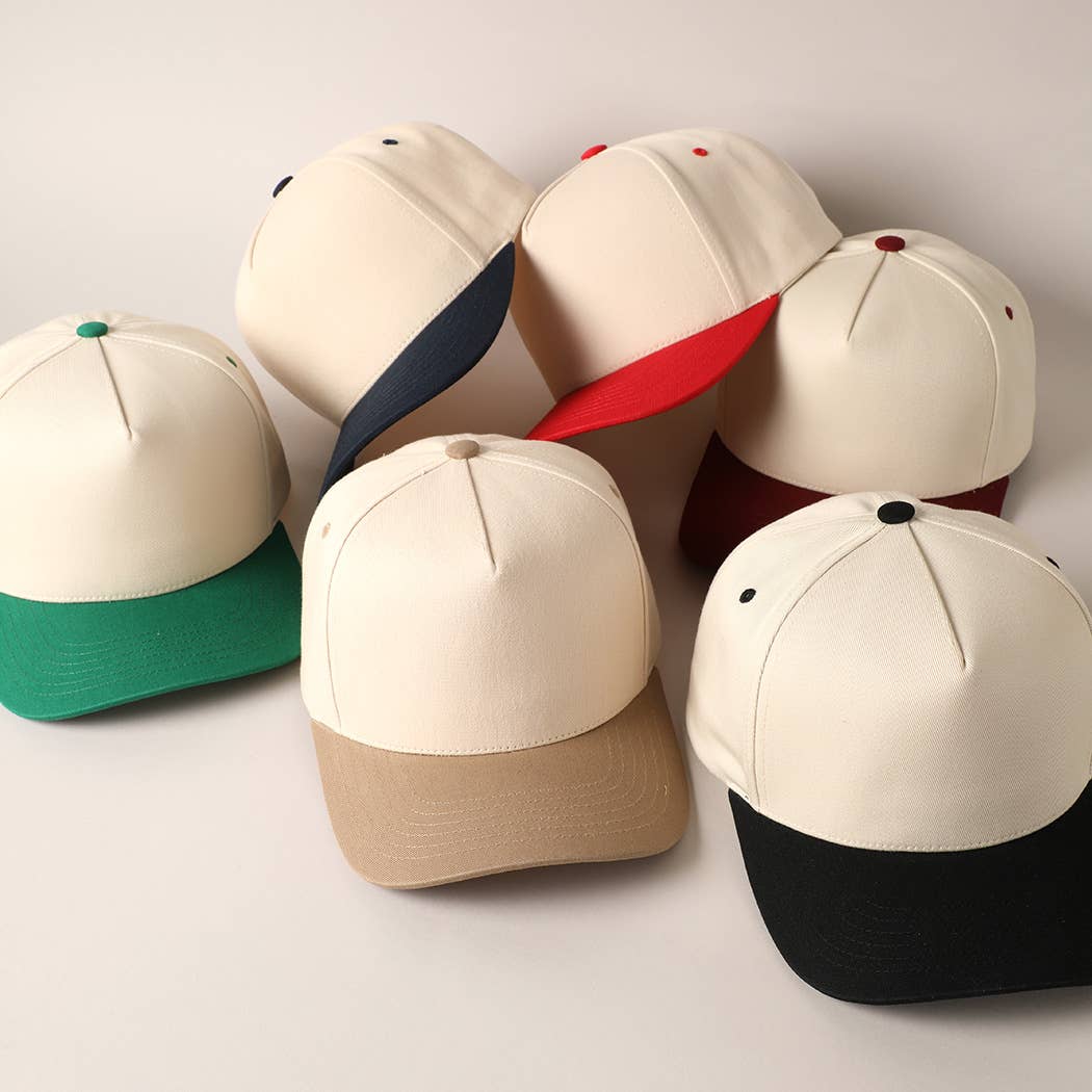 Plain Two-Tone Canvas Cotton Trucker Hat: SKY BLUE / ONE SIZE