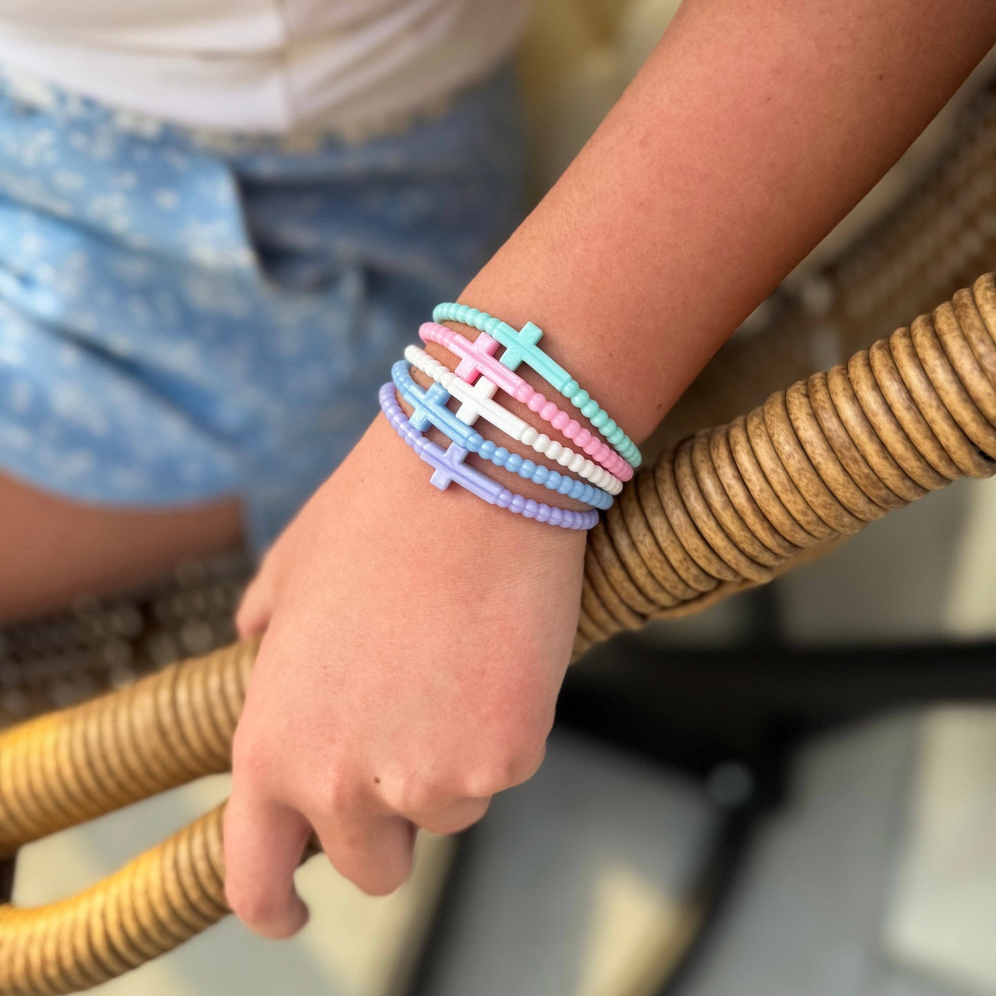 Jesus Bracelets - 25 Packs: Cotton Candy Sky (25 Pack) / Medium