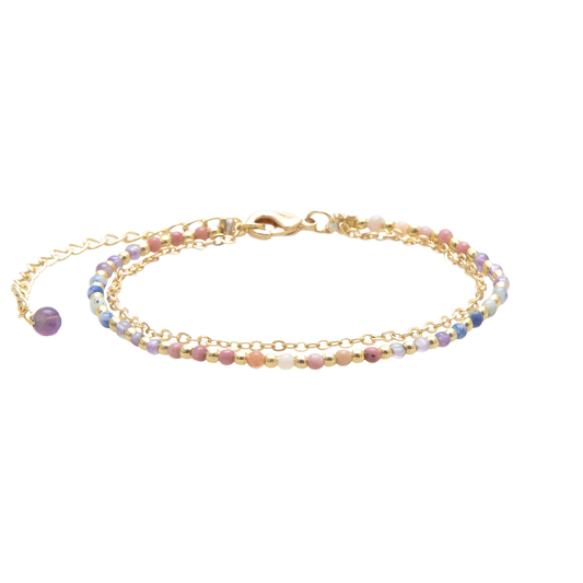 Energy Healer 2mm Healing Layered Bracelet (Gold)