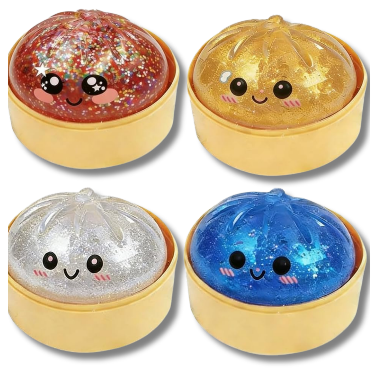 Trendy Dumpling Squishy Glitter Fidget Kids Toy- Assorted