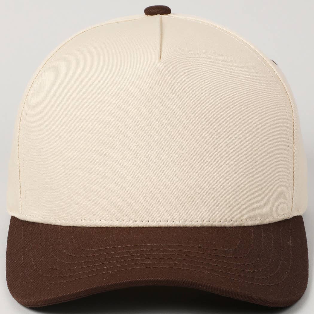 Plain Two-Tone Canvas Cotton Trucker Hat: SKY BLUE / ONE SIZE