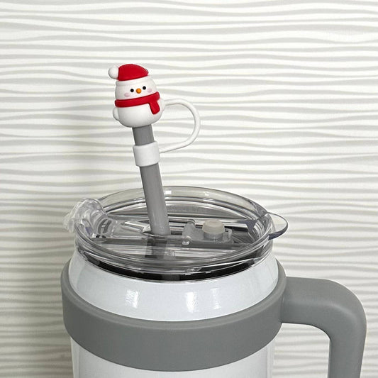 Straw Cover Topper Snowman 10mm