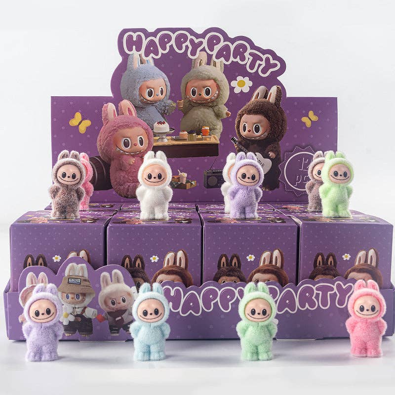 Flocking cute monster Ornaments Gift Blind Box-12pcs: Adventure