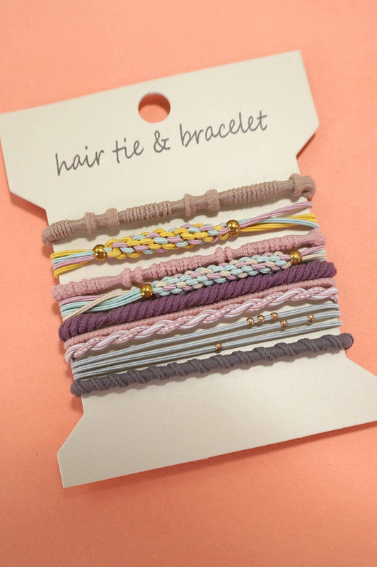 BOHO DUAL FUNCTION KNOT BRACELET HAIR TIES | 40BH103: Pastel