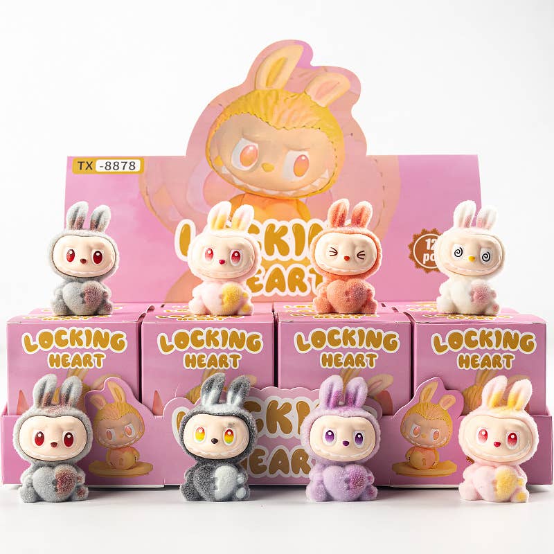 Flocking cute monster ornaments Gift Blind Box-12pcs: Skateboard