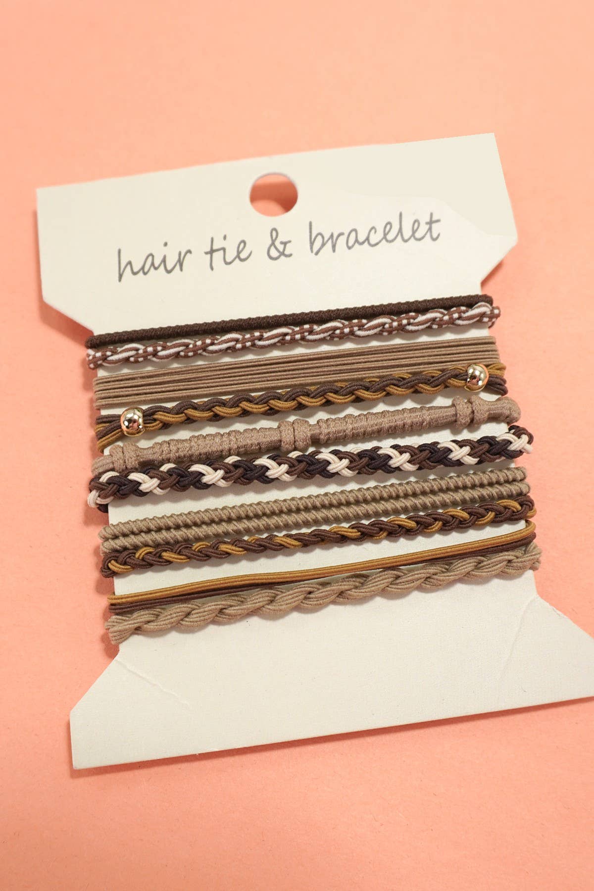 BOHO DUAL FUNCTION KNOT BRACELET HAIR TIES | 40BH103: Off White